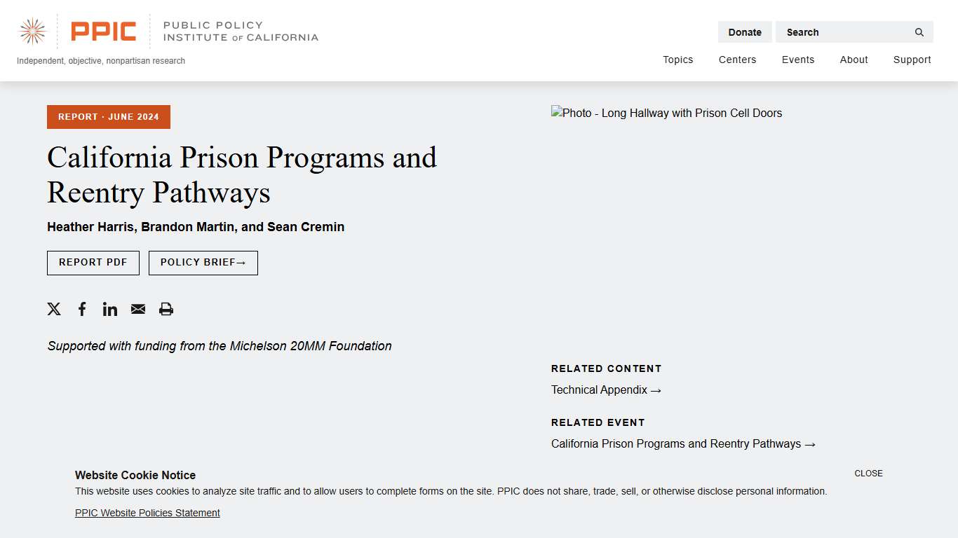 California Prison Programs and Reentry Pathways - Public Policy Institute of California